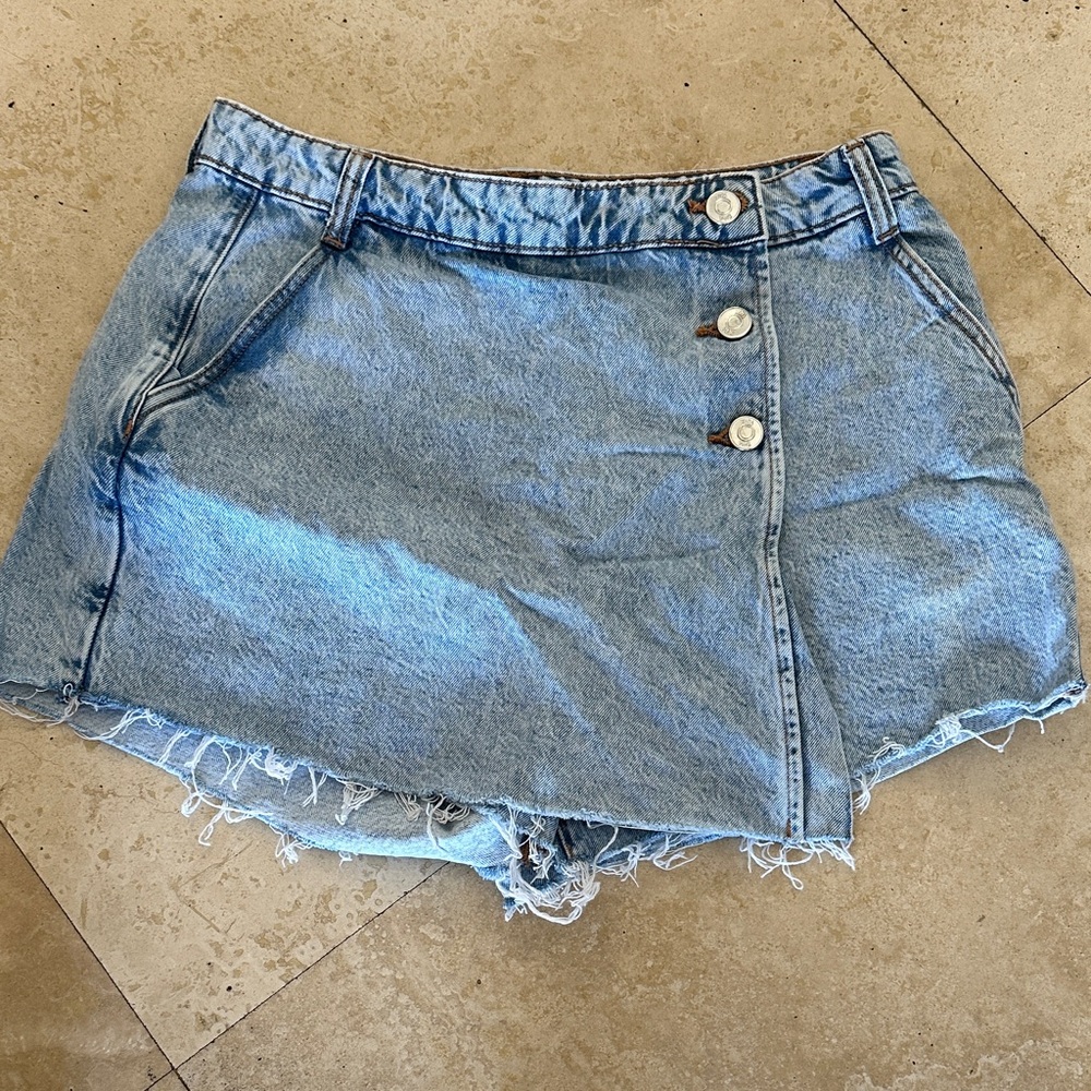 Zara Light Blue Denim Skort
